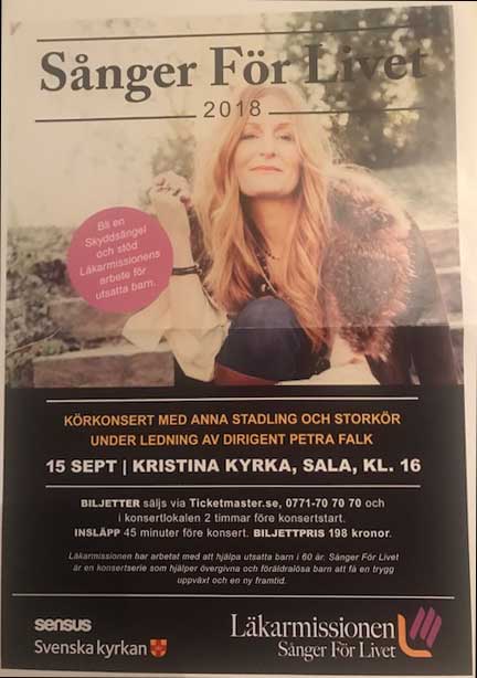 Anna Stadling & hundratals lokala körsångare på turné med Sånger För Livet