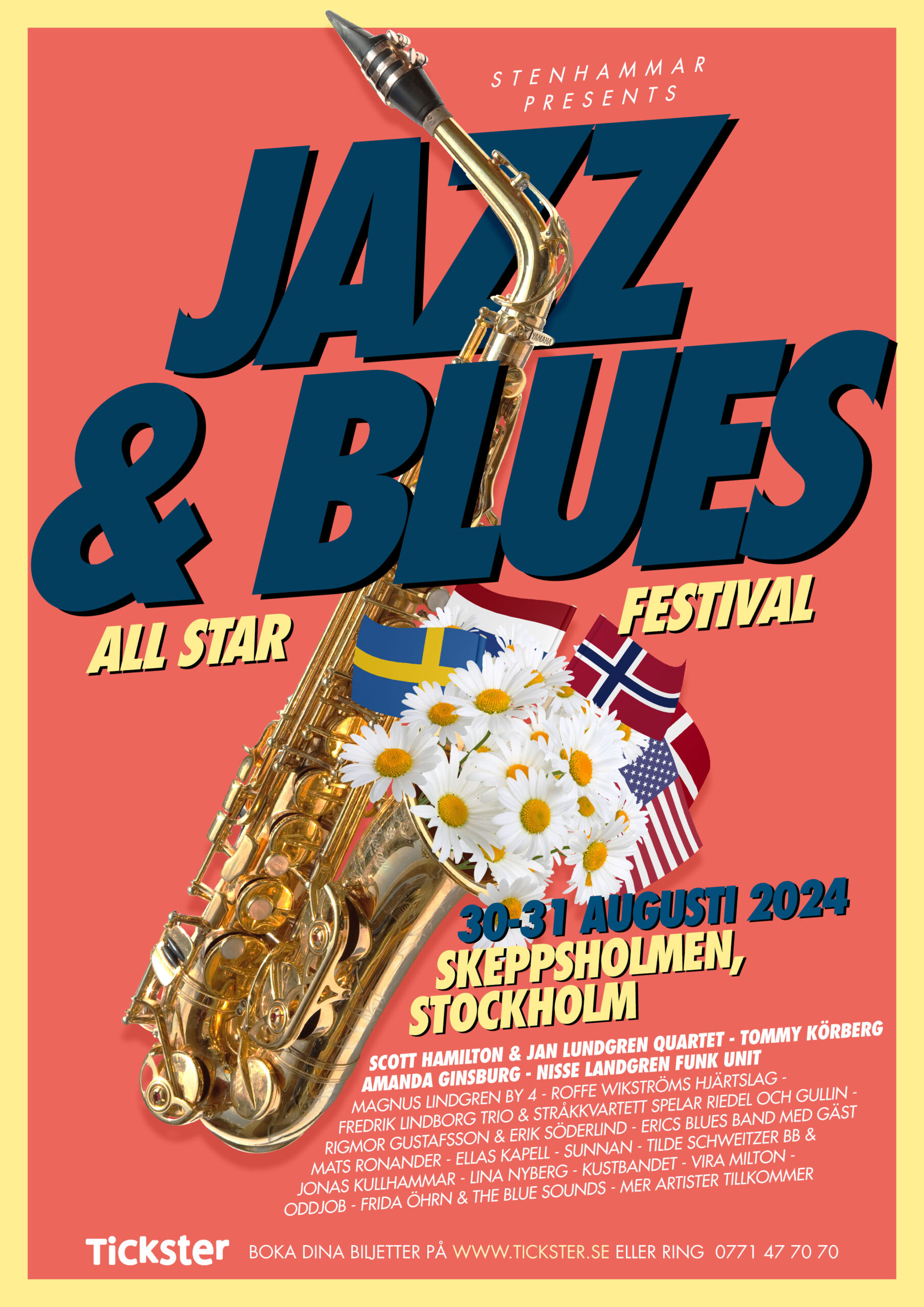 Pressmeddelande: Ny festival i Stockholm – Jazz & Blues All Star Festival på Skeppsholmen i Stockholm återuppstår 30–31 augusti